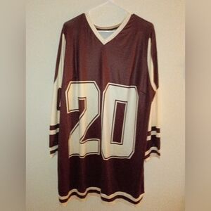 Brown and Cream Athletic Jersey with Number 20 Dress New.